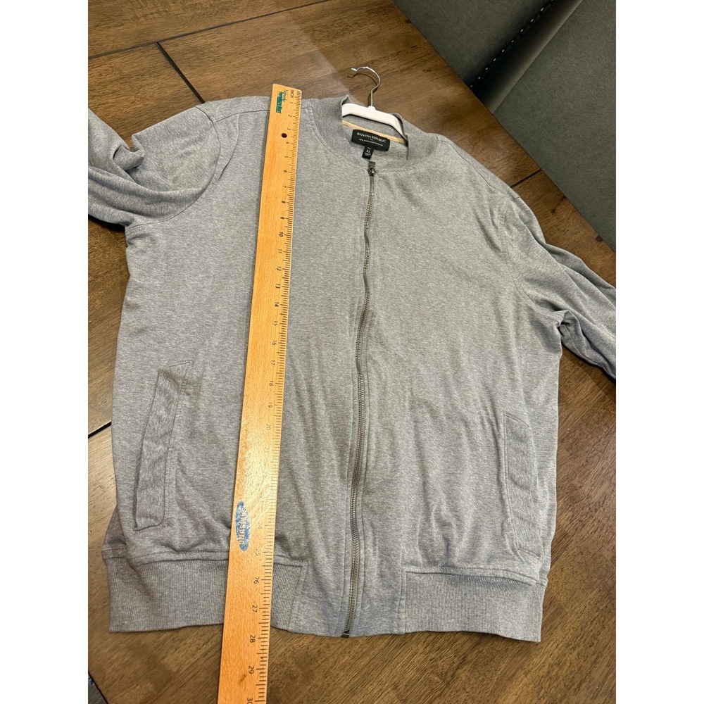 Banana Republic Luxe Touch Performance Bomber Jacket Gray XL Tall Zip Up - Picture 4 of 6
